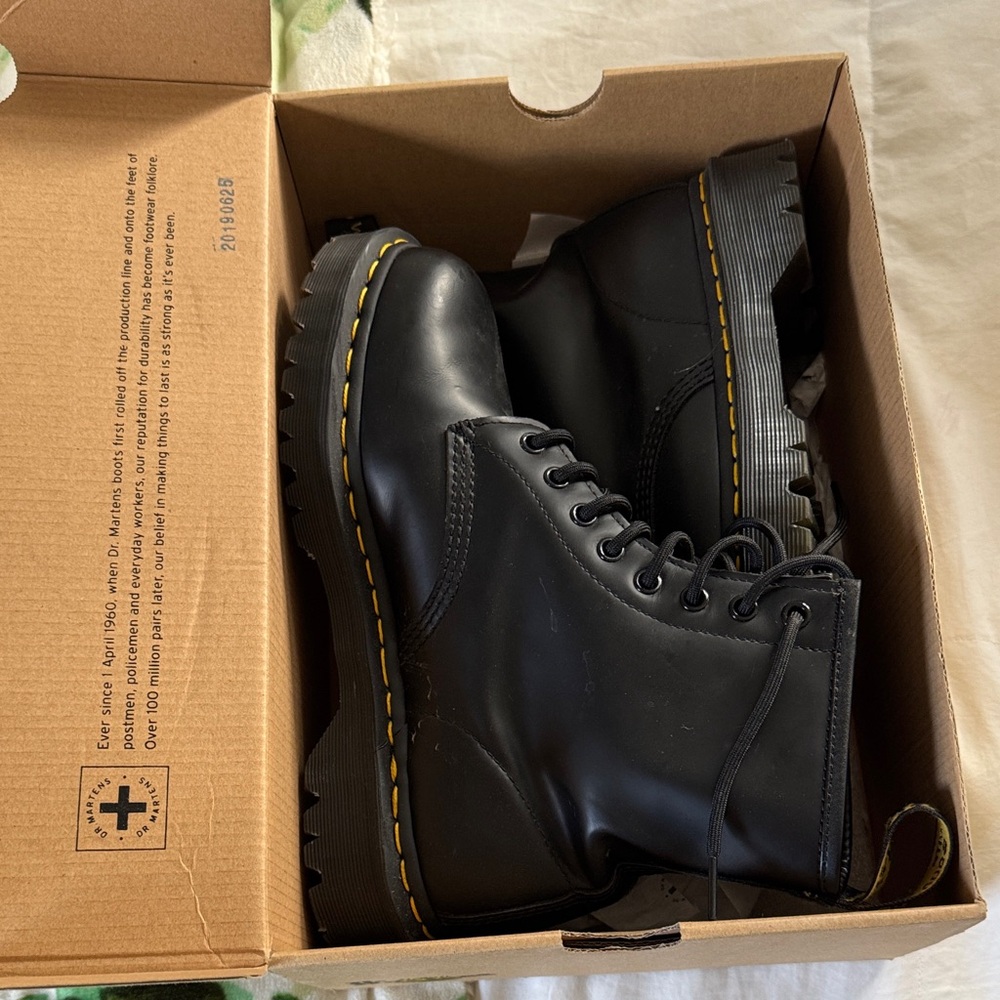 Dr. Martens Black Leather Combat Boots